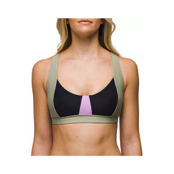 PrAna Tulum Swim Top Colorblock Halter Crisscross Back NWT Size S - Picture 1 of 12